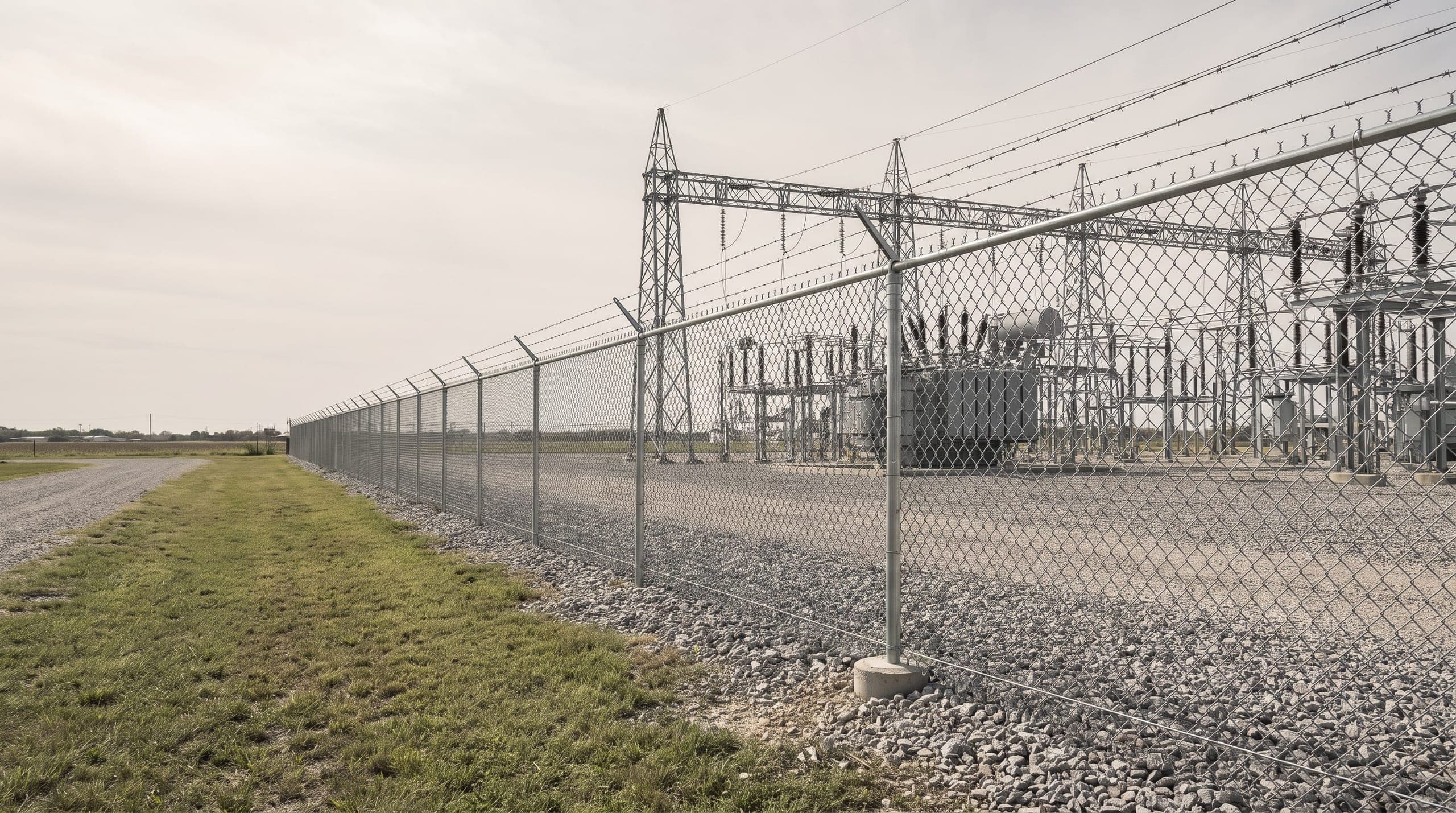 Substations and Power Generation fencing built by Johnson Services Company in Texas