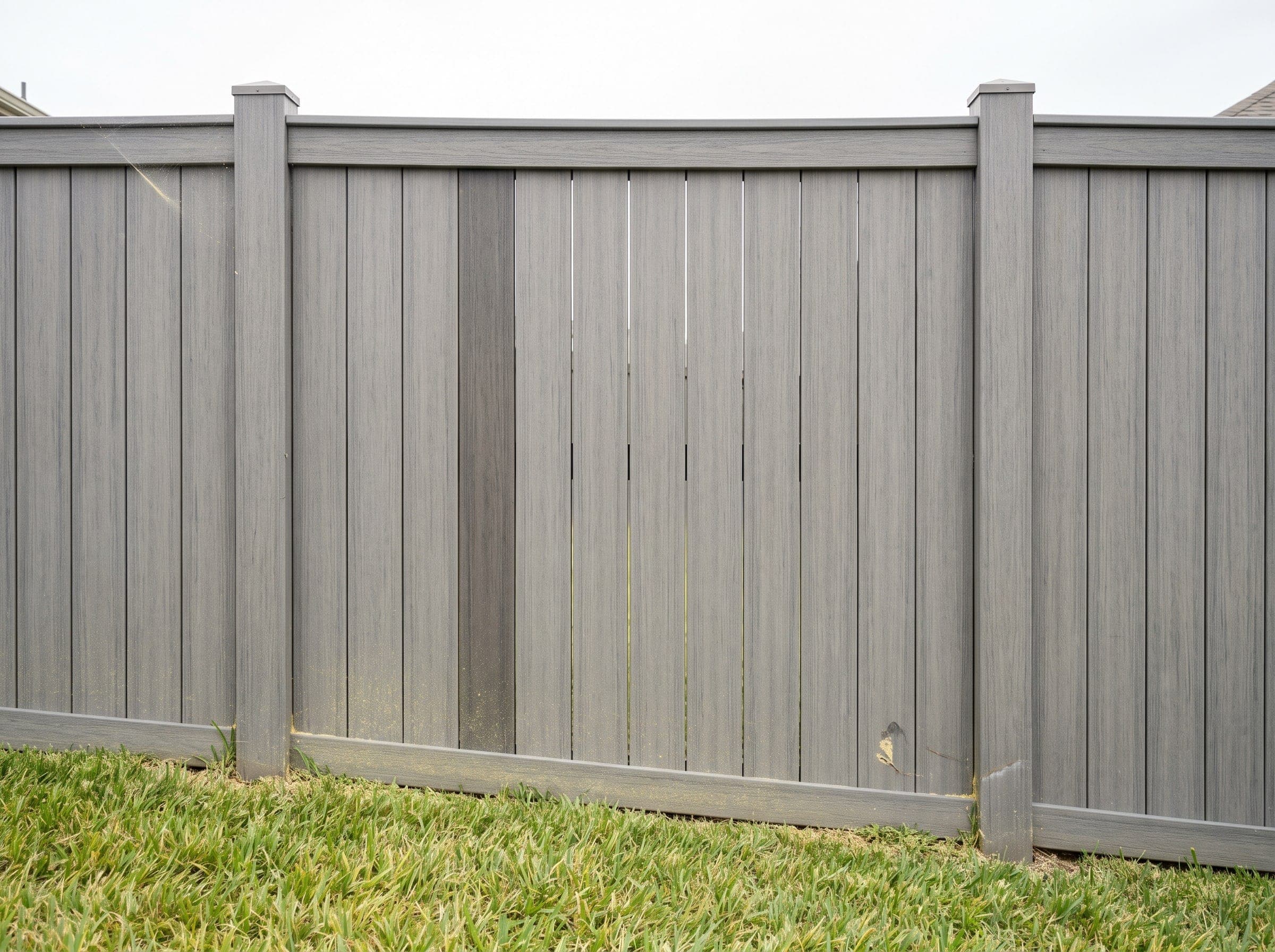 A trex fence installed on a Texas property.