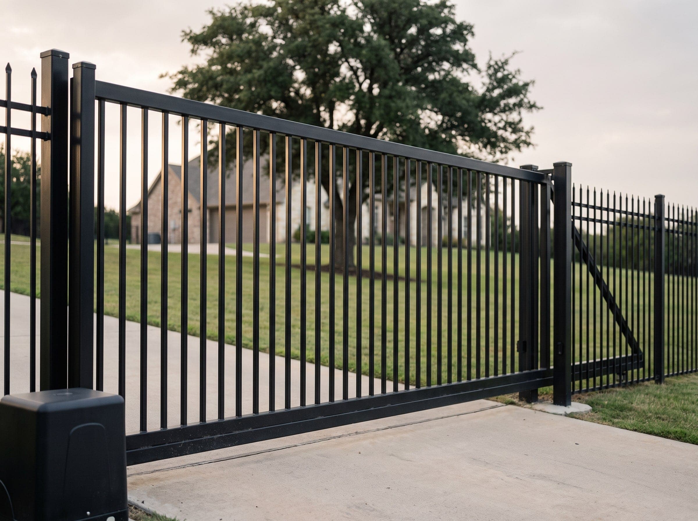 A slide gate installed on a Texas property.