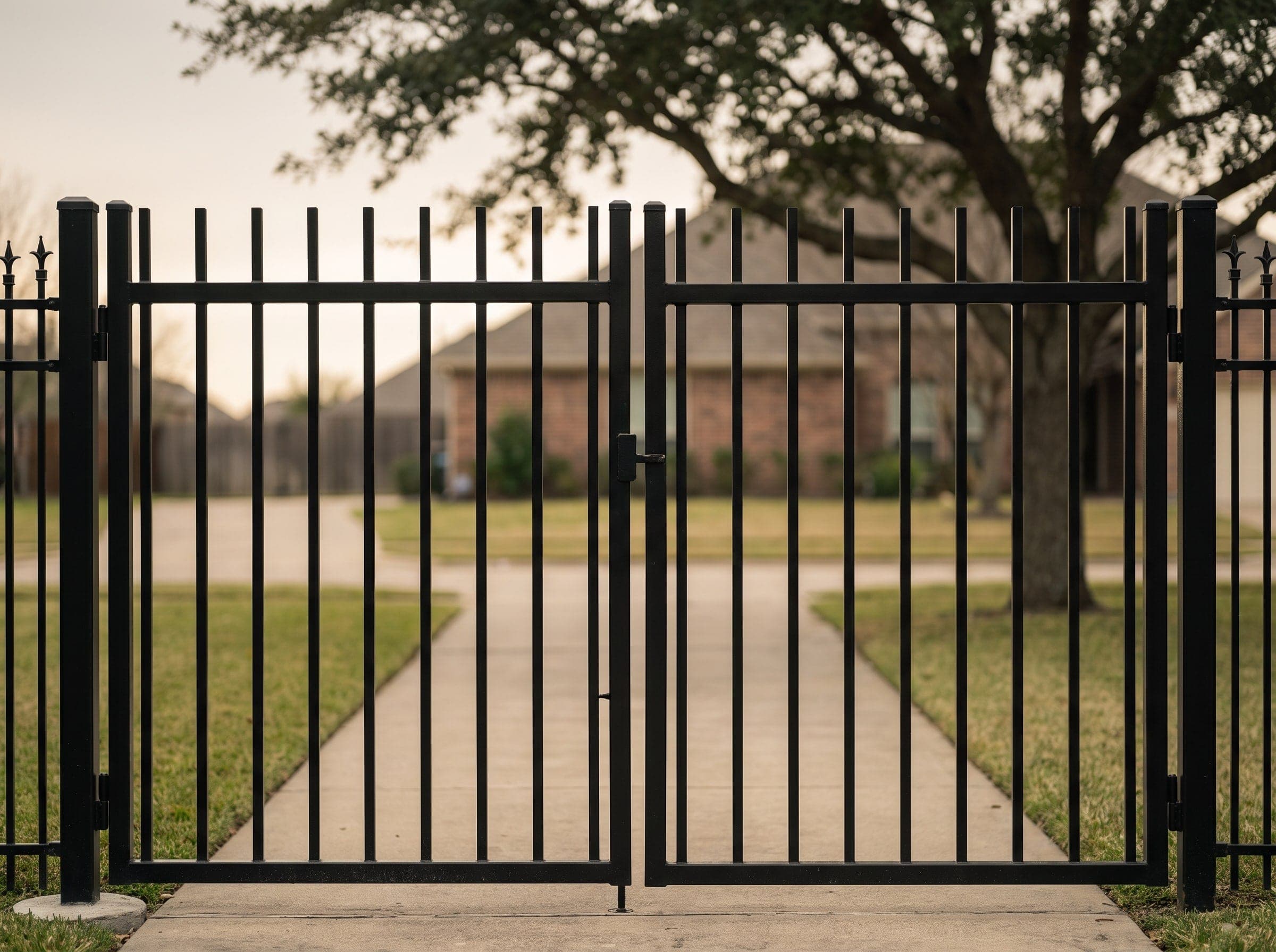 A swing gate installed on a Texas property.