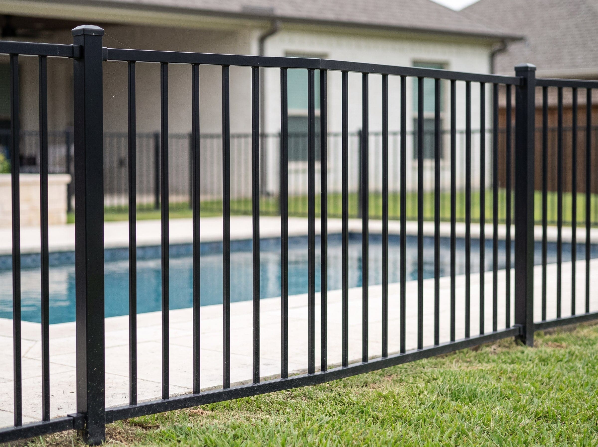 A pool code fence installed on a Texas property.