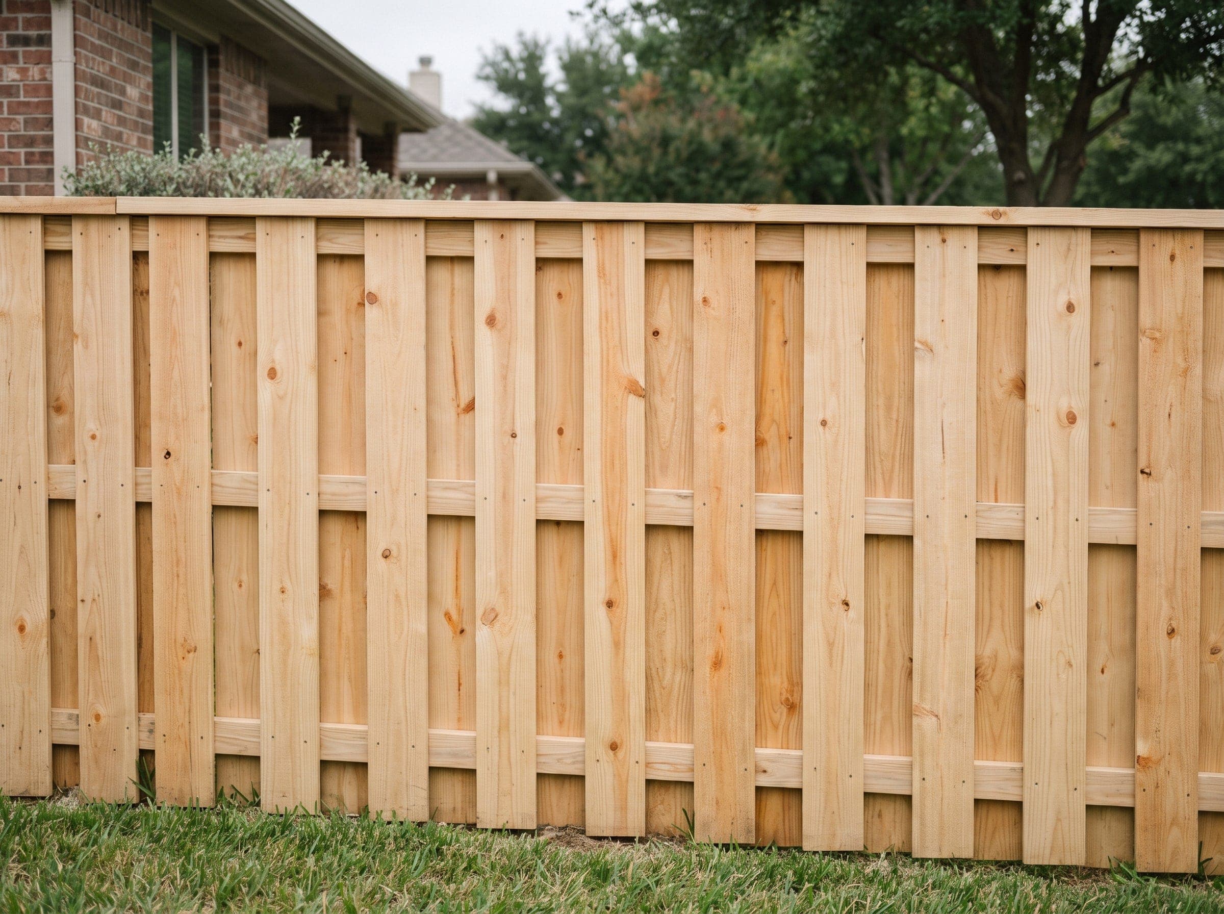 A shadowbox fence installed on a Texas property.