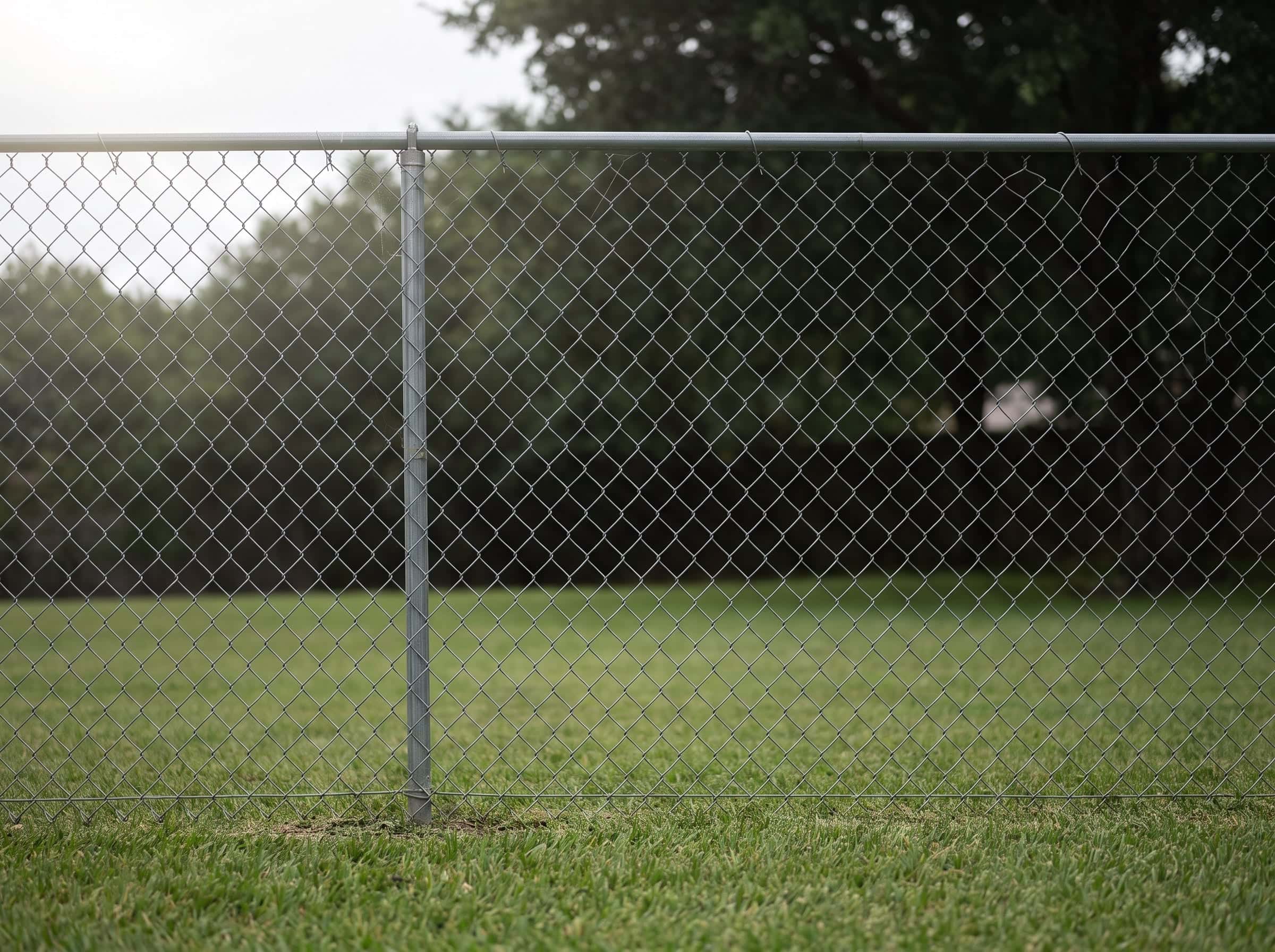 A galvanized fence installed on a Texas property.