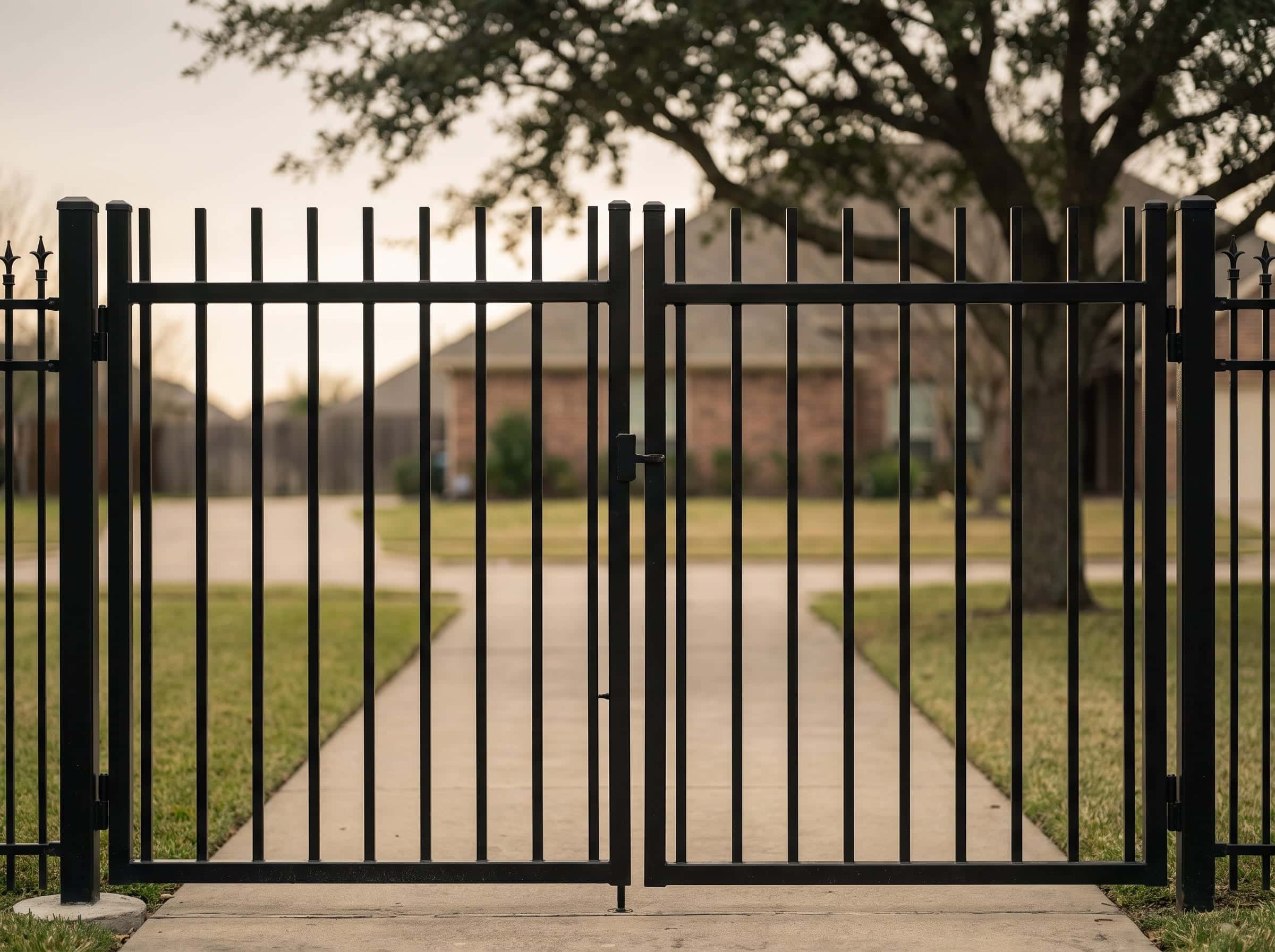 A swing gate installed on a Texas property.