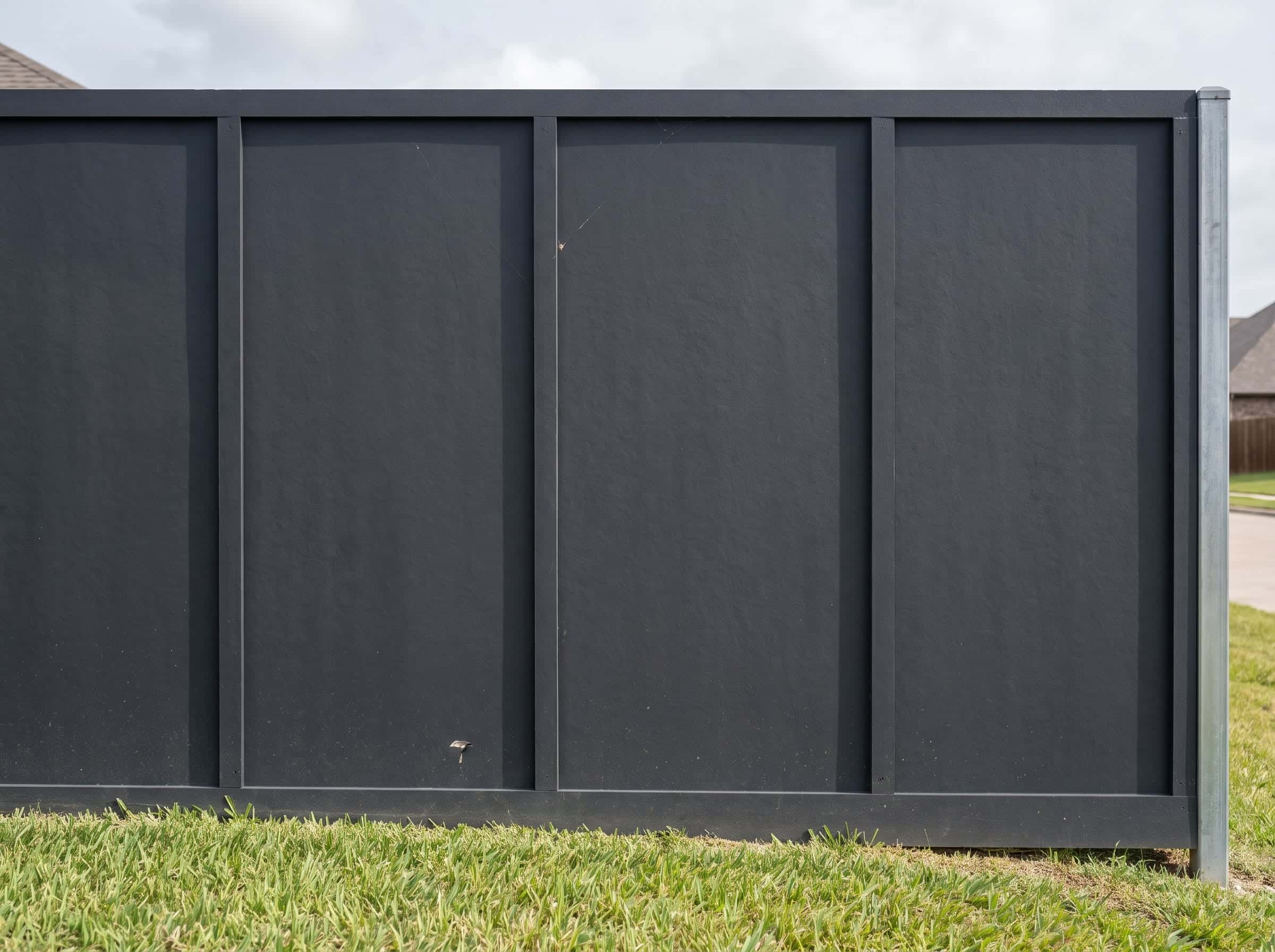 A hardie panel fence installed on a Texas property.