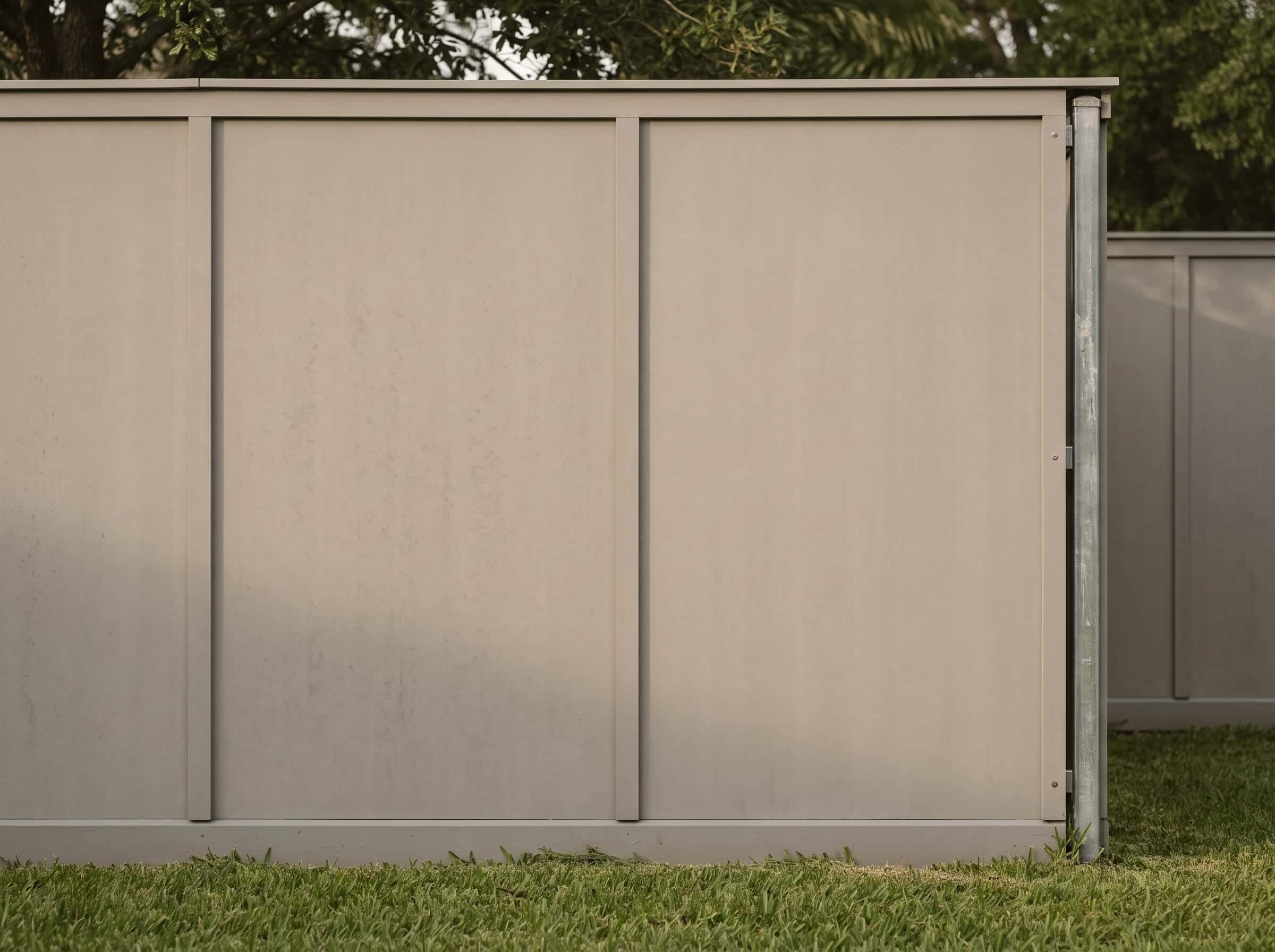 A fiber cement fence built by a Johnson crew in Texas.