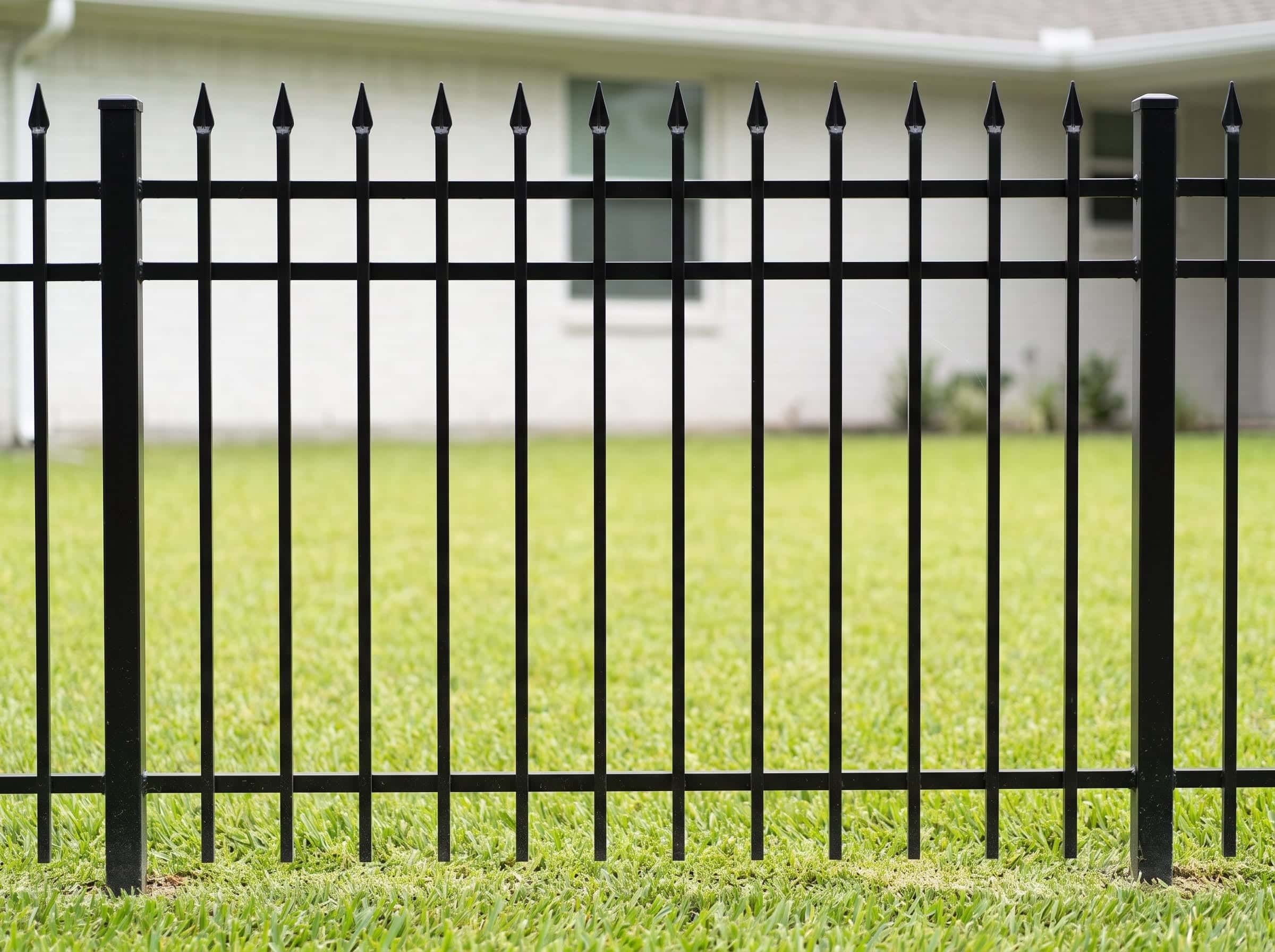 A spear top fence installed on a Texas property.